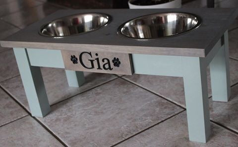 Personalized Engraved Pet Dish Stand