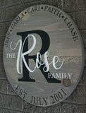 Round Family Name Sign