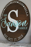 Round Family Name Sign